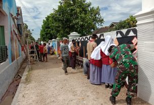 Koramil 410-06/Kedaton Gandeng Pelajar SMA Al Azhar Semarakan Kampung Pancasila