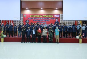 Mewakili Dandim 0410/KBL, Letda Inf Sunarto Hadiri Pengukuhan dan Pelantikan Pengurus SMSI Bandarlampung