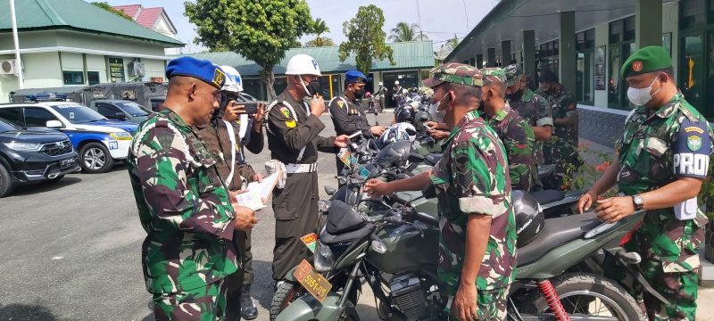 Pastikan Kondisikan Prima, Kendaraan Dinas Milik Prajurit Kodim 0105/Abar Di Cek Denpom lM/2 Meulaboh