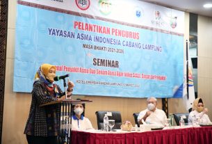 Wagub Chusnunia Chalim Lantik Pengurus Yayasan Asma Indonesia Lampung 2021-2026