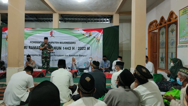 Bersama Forkopimda, Dandim Bojonegoro Safari Ramadhan di Desa Bondol Ngambon