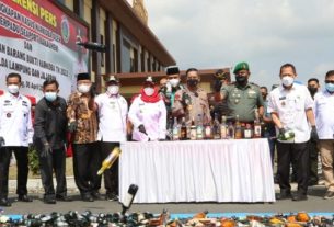 Bupati Lampung Selatan Hadiri Pmusnahan Barang Bukti