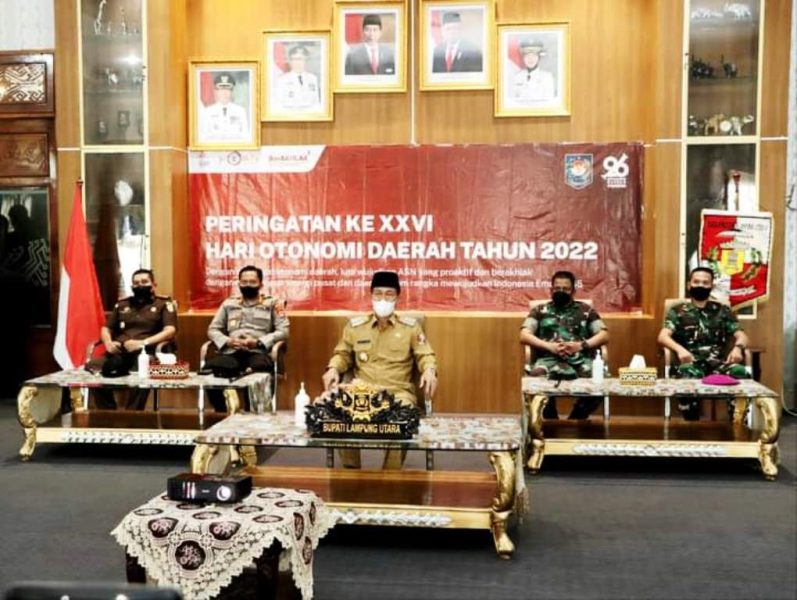Bupati Lampung Utara Hadiri Peringatan ke XXVl Hari Otonomi Daerah