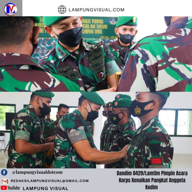 Dandim 0429/Lamtim Pimpin Acara Korps Kenaikan Pangkat Anggota Kodim