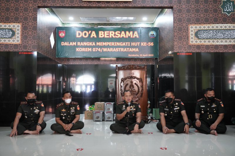 Doa Bersama Dalam Rangka HUT Ke 56 Korem 074/Warastratama