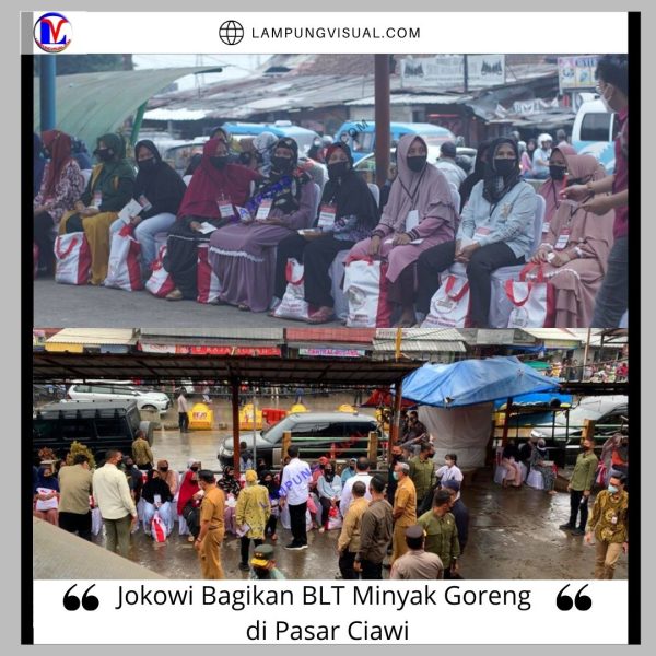 Jokowi Bagikan BLT Minyak Goreng di Pasar Ciawi, Pos Indonesia Capai Penyaluran 95 Persen untuk KPM se-Indonesia