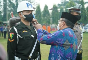 Polres Lampung Utara menggelar apel gelar pasukan Operasi Ketupat Krakatau 2022