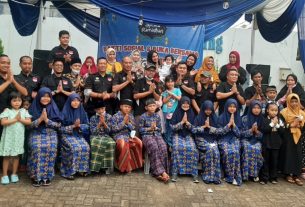 Puluhan member Gravinci Lampung Menggelar Bakti Sosial dan Buka bersama
