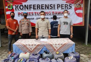 Satreskrim Polres Tulang Bawang Tangkap Pelaku Penimbun 910 Liter BBM Solar dan Pertalite