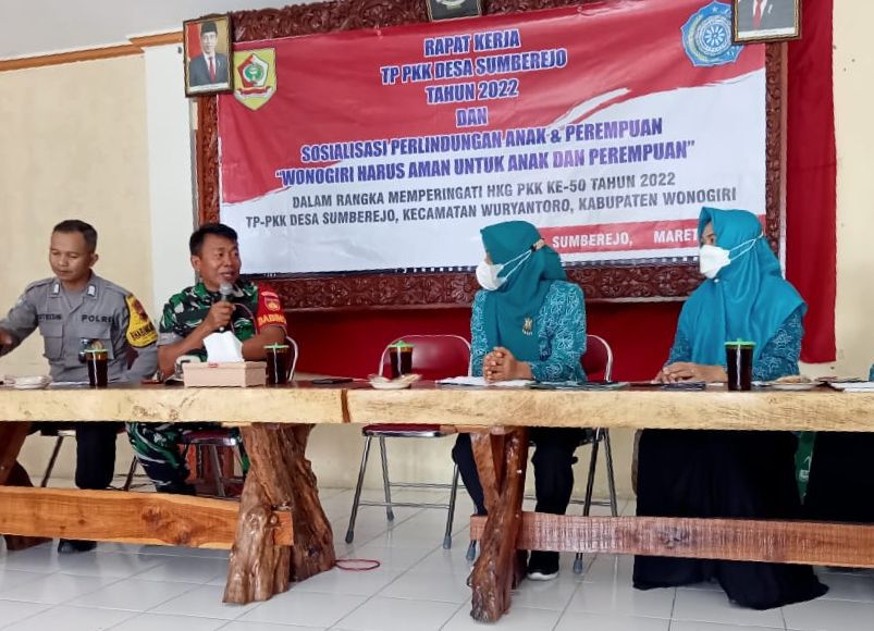 Babinsa Sumberejo Hadiri Kegiatan Sosialisasi Pemberdayaan Perempuan dan Perlindungan Anak