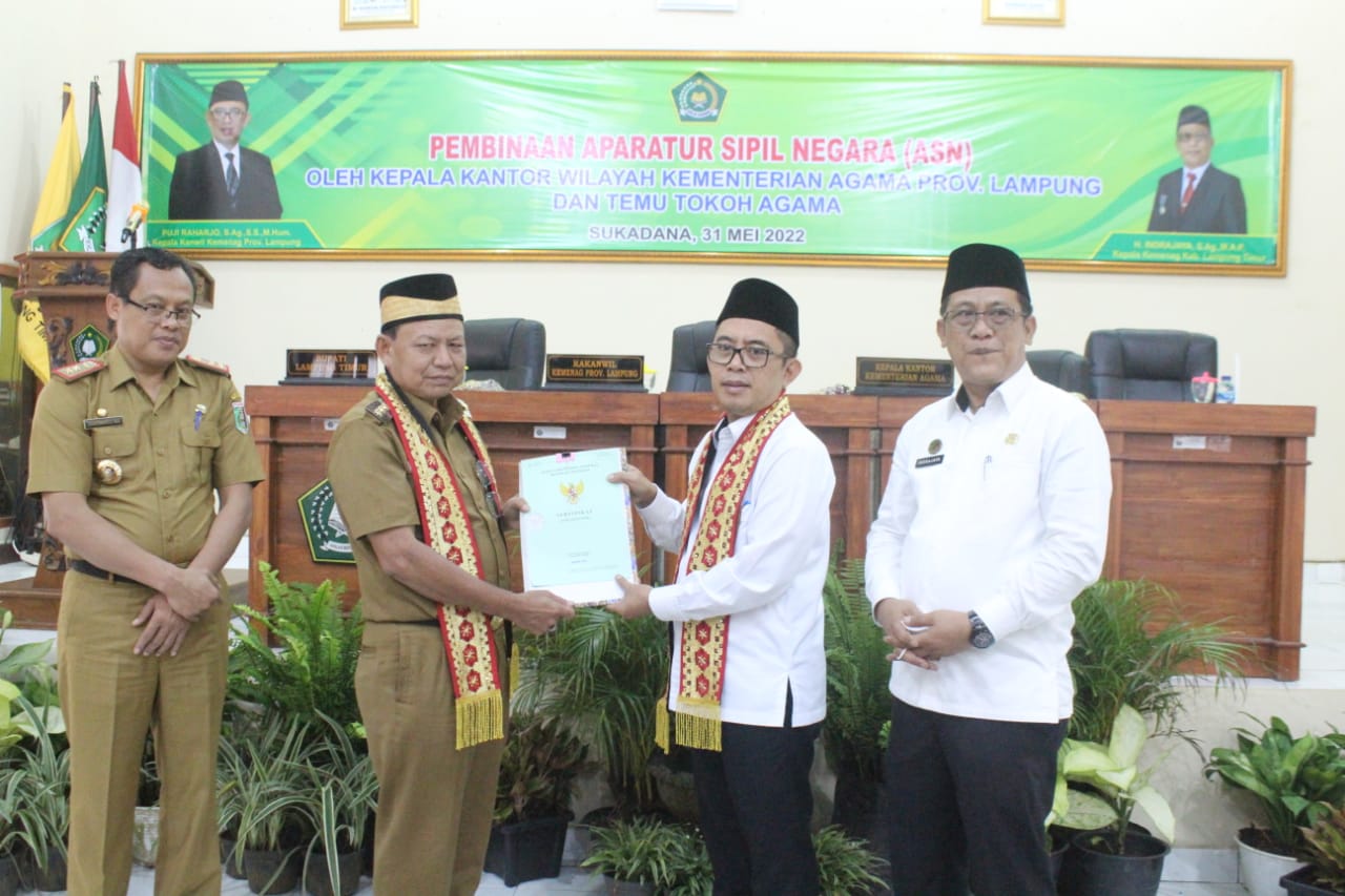 Dawam Sambut Kunker Kepala Kantor Kemenag Provinsi Lampung