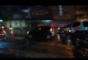 Hujan Bukan Halangan Untuk Piket Koramil 03/Serengan patroli Dengan Linmas