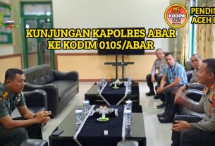 Terima Kunjungan Kapolres Yang Baru, Dandim 0105/Abar Harapkan Perkuat Sinergitas Antar lnstansi