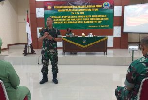 Tingkatkan Kedisiplinan dan Taat Hukum, Anggota Kodim 0735/Surakarta Terima Penyuluhan Dari Kumdam IV/Diponegoro