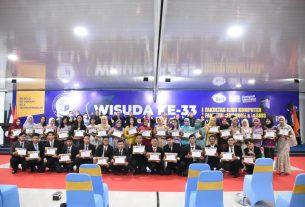Wisuda Ke-33 Periode Mei 2022 IIB Darmajaya, Putri Sopiani dan Alexander Hendra Wijaya Lulusan Terbaik Fakultas
