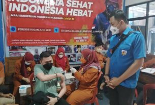 Indonesia Sehat Indonesia Hebat, Vaksinasi COVID-19 Taja BIN & KNPI Bandarlampung