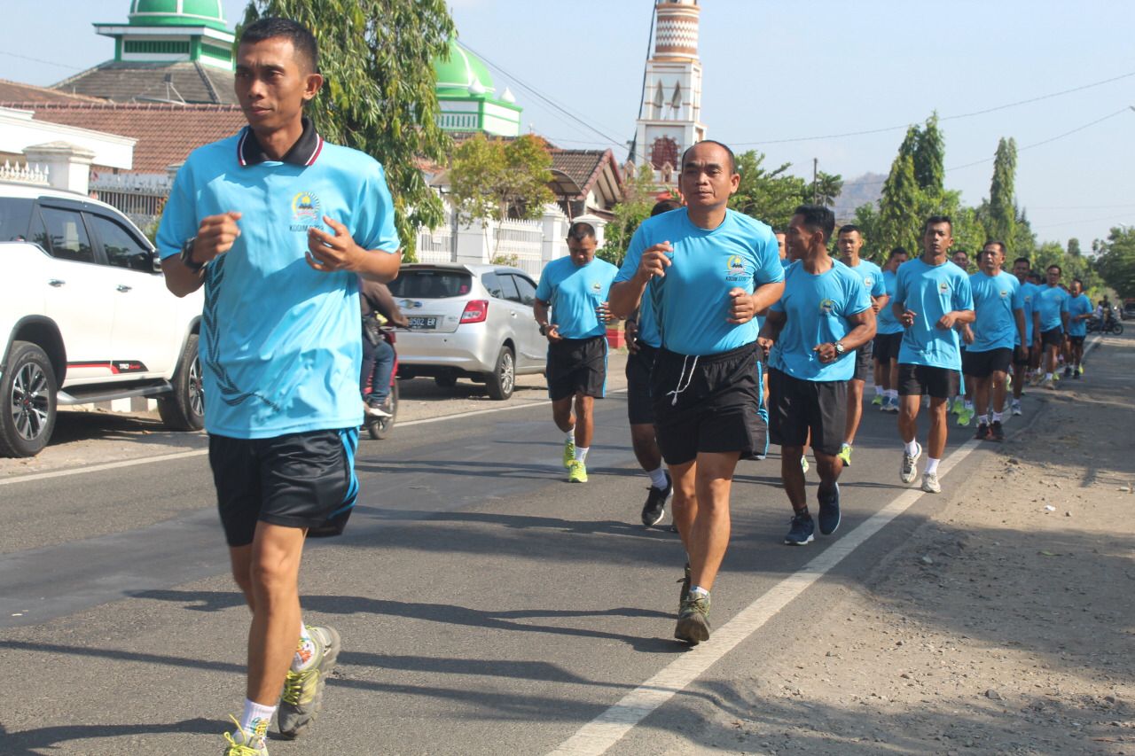 Jaga Kebugaran, Personil Kodim 0728/Wonogiri Laksanakan Aerobik