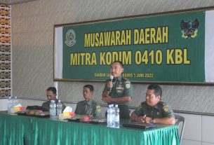 Mewakili Dandim 0410/KBL, Mayor Inf Sanusi Memimpin Pelaksanaan Musda Mitra Kodim 0410/KBL