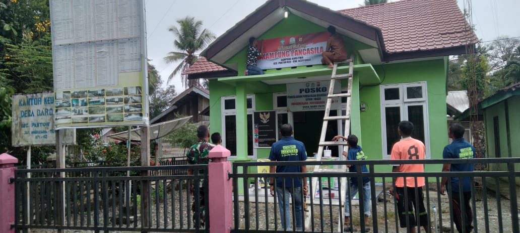 Pencanangan Kampung Pancasila Desa Baro Paya, TNI Ajak Warga Gotong Royong Bersama - sama