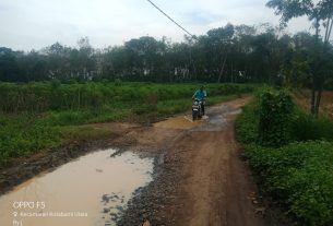 Puluhan tahun Jalan Kabupaten di Desa Banjar Wangi tidak terjamah
