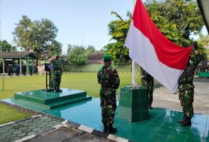 Pupuk Jiwa Juang Dan Patriotisme Prajurit, Kodim 0735/Surakarta Gelar Upacara Bendera
