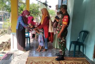 Bentuk Kepedulian Kesehatan Balita Babinsa Dampingi Kegiatan Posyandu