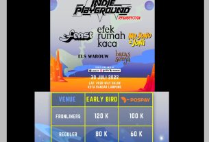 Digital Poster Konser Indie Playground Resurrection 30 Juli 2022 di Lapangan PKOR Wayhalim, Bandarlampung.