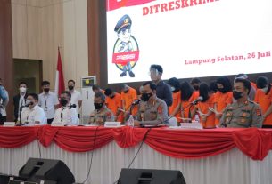 Dua Selegram dan 25 admin judi Online di amankan Polda Lampung