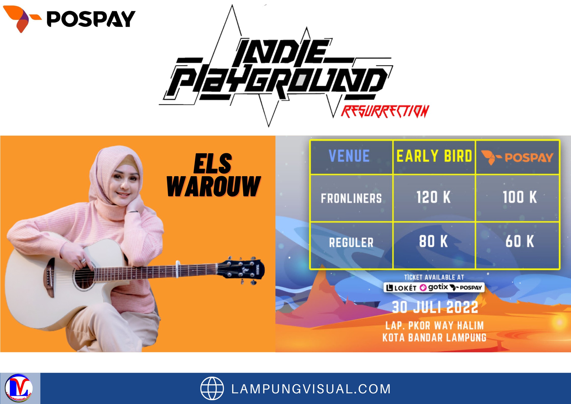 Beli Tiket Indie Playground Lampung, Els Warouw Siap Tampil Maksimal