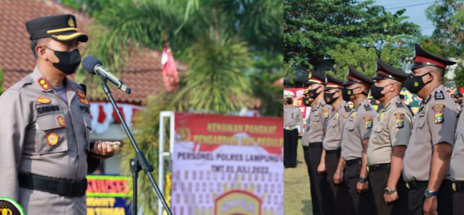 Hari Bhayangkara Ke- 76, 31 Personel Polres Lampung Utara Naik Pangkat