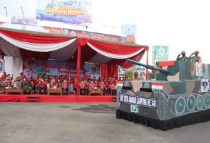 Kodim 0410/KBL Ikut Serta Meriahkan Festival Budaya Nusantara Dan Mobil Hias