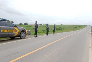 Lokasi Rawan Kecelakaan Jadi Sasaran Patroli Samapta Polres Tulang Bawang