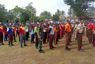 MPLS Siswa Baru, Personil Koramil Ngadirojo Beri Materi Wasbang Dan PBB