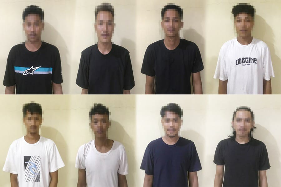 Asyik Bermain Judi Kartu Remi di Depan Cafe, Delapan Pria Ditangkap Polsek Rawa Jitu Selatan