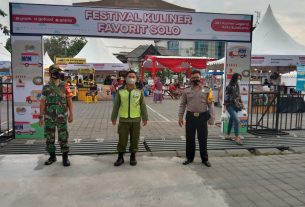 Babinsa Keprabon Bersama Bhabinkamtibmas Monitoring Festival Kuliner Solo