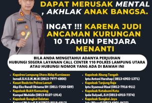 Berantas Perjudian, Polres Lampura buka layanan Call Center bagi warga mengetahui ada perjudian