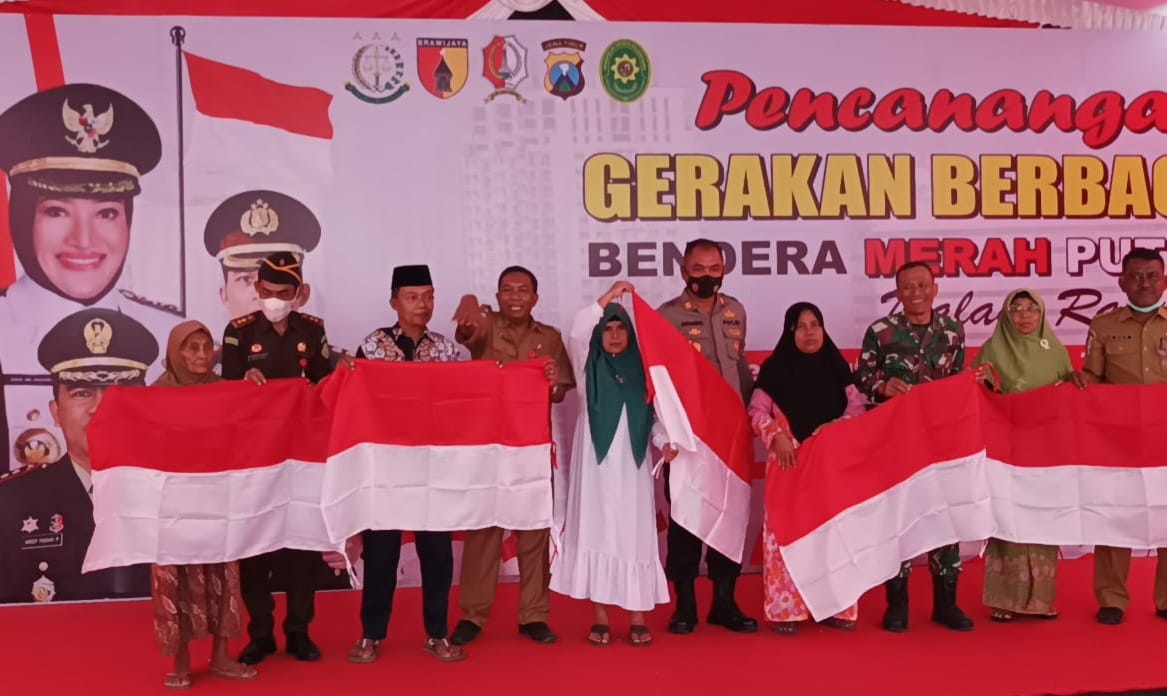 Danramil Dander Bojonegoro hadiri Pencanangan Gerakan Berbagi 10 Juta Bendera Merah Putih