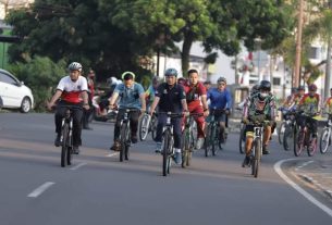 Gowes Hingga Makan kerupuk Bersama Pj Bupati Muba