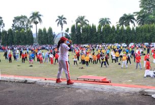 Pemprov Lampung Gelar Senam Bersama dan Lomba Dalam Rangka Memeriahkan HUT RI ke-77 Tingkat Provinsi Lampung