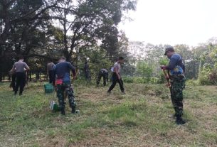 Sambut HUT RI ke-77, Kodim 0735/Surakarta Gelar Kerja Bakti di TMP Kusuma Bakti Jurug