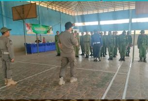 Satpol PP Gelar Pelatihan PBB LINMAS Desa Dalam Wilayah Kecamatan Jirak Jaya