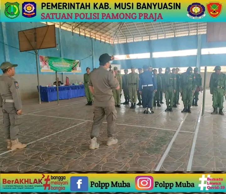 Satpol PP Gelar Pelatihan PBB LINMAS Desa Dalam Wilayah Kecamatan Jirak Jaya