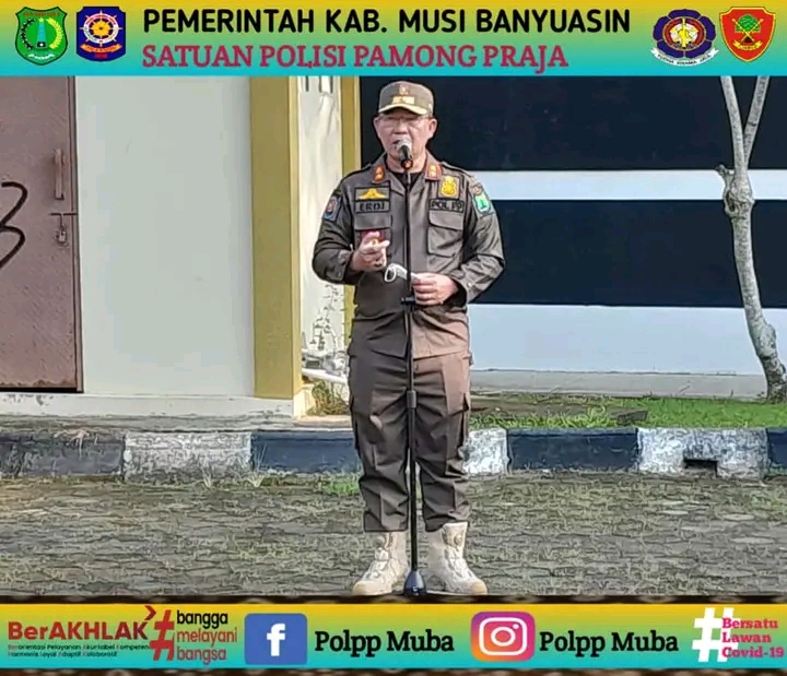 Satuan Polisi Pamong Praja Muba Gelar Rutinitas Apel Pagi