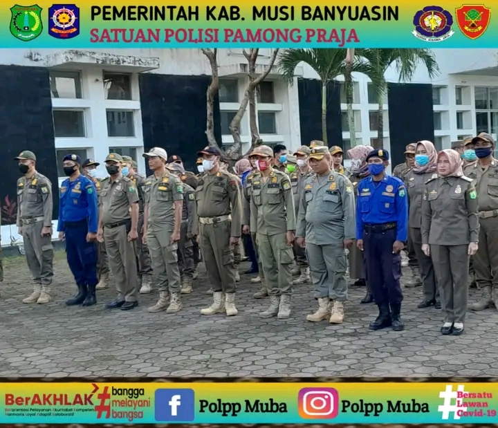 Satuan Polisi Pamong Praja Muba Gelar Rutinitas Apel Pagi