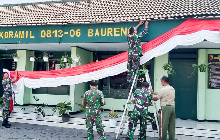 Semangat Menyemarakan Hari Kemerdekaan, TNI di Bojonegoro serentak Hiasi Pangkalan