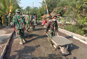 Terus Bergerak Bersama Warga Selesaikan Sasaran Fisik TMMD