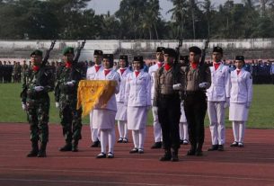 Upacara Penurunan Bendera Merah Putih HUT Kemerdekaan RI ke-77 Tahun 2022 Di Lampung Selatan Berjalan Khidmat