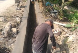 Proyek Pembangunan Drainase Pasar Krui Terkesan Asal Jadi