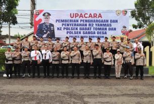 71 Personil Polres Muba Berprestasi Dapat Penghargaan