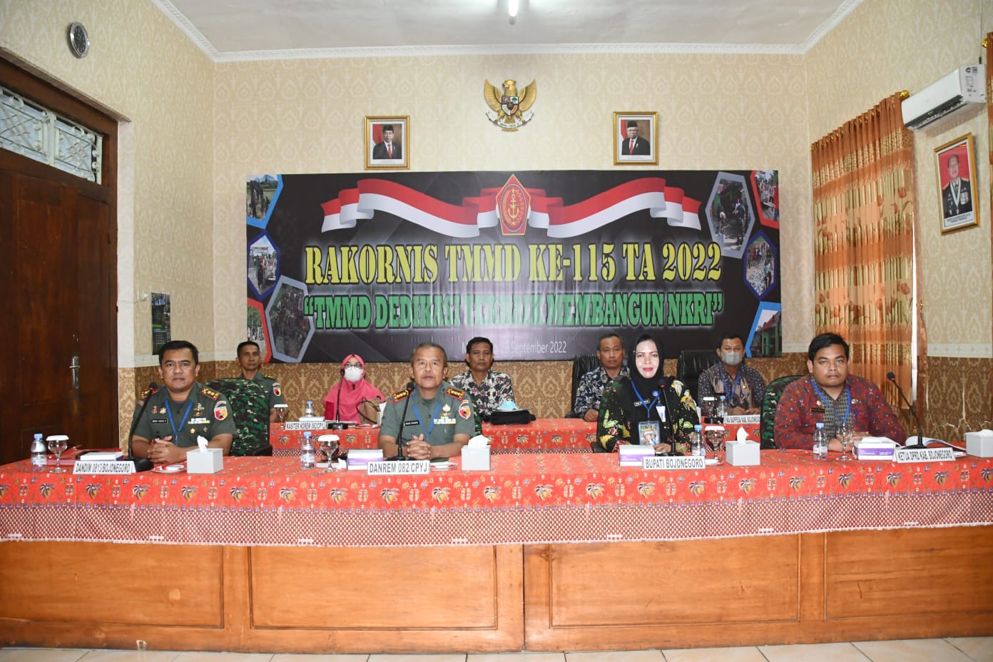 Bersama Forkopimda, Dandim Bojonegoro ikuti Rakornis TMMD 115 Tahun 2022